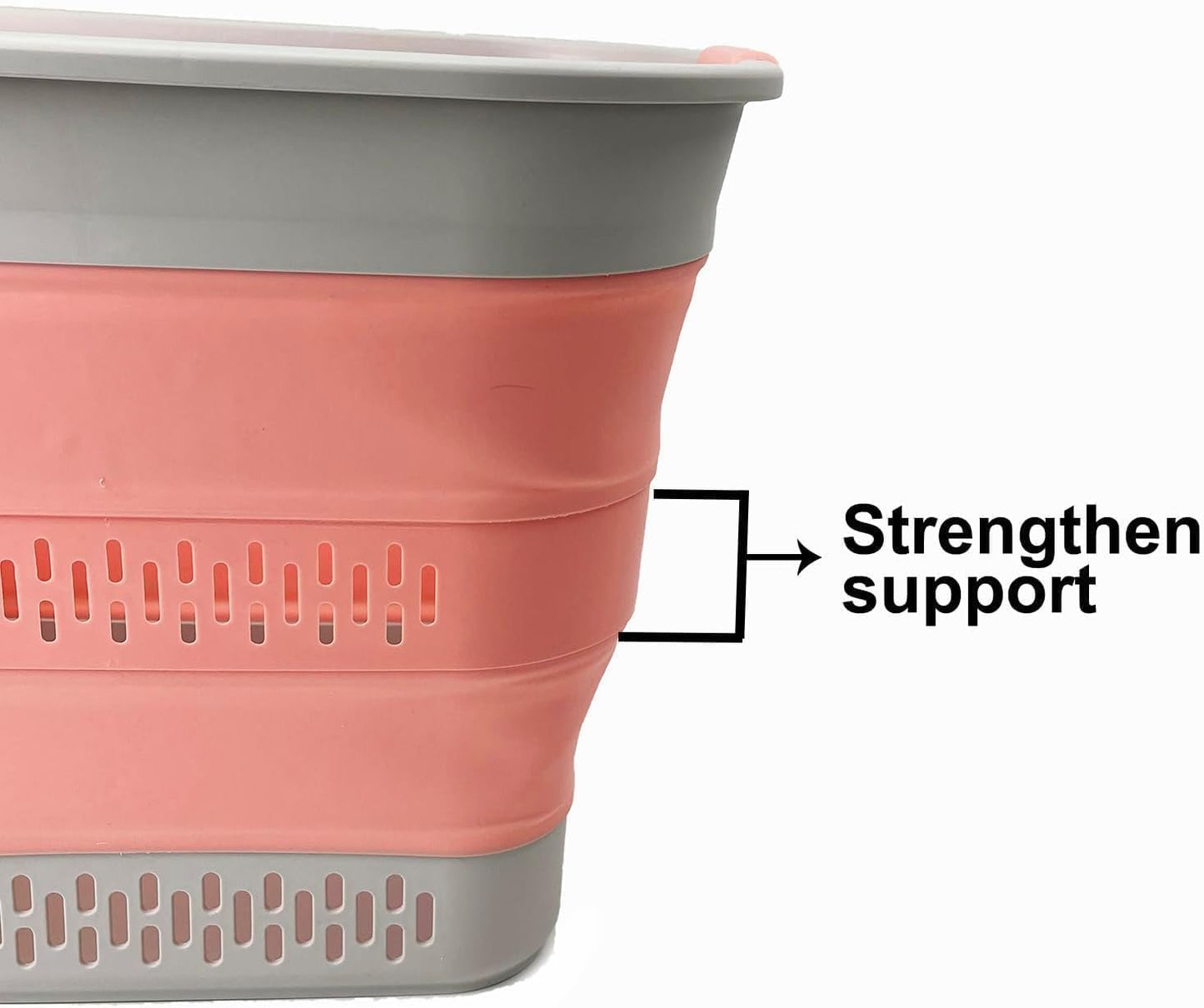SAMMART 40L (10.5 Gallon) Collapsible Plastic Laundry Basket - Foldable Pop Up Storage Container/Organizer - Portable Laundry Hamper - Space Saving (1, Grey/Quartz Pink)