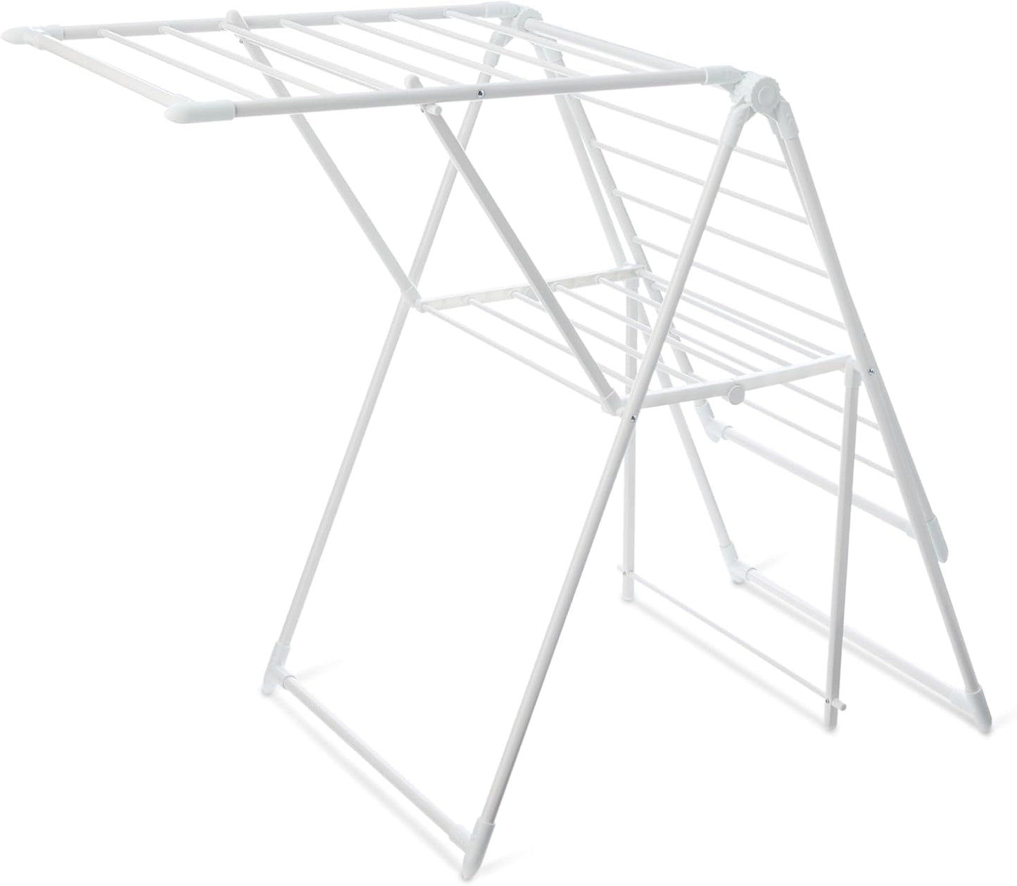 Amazon Basics Foldable 2-Wing Metal Clothes Drying Rack, 61x23.6x39.3 inches, White