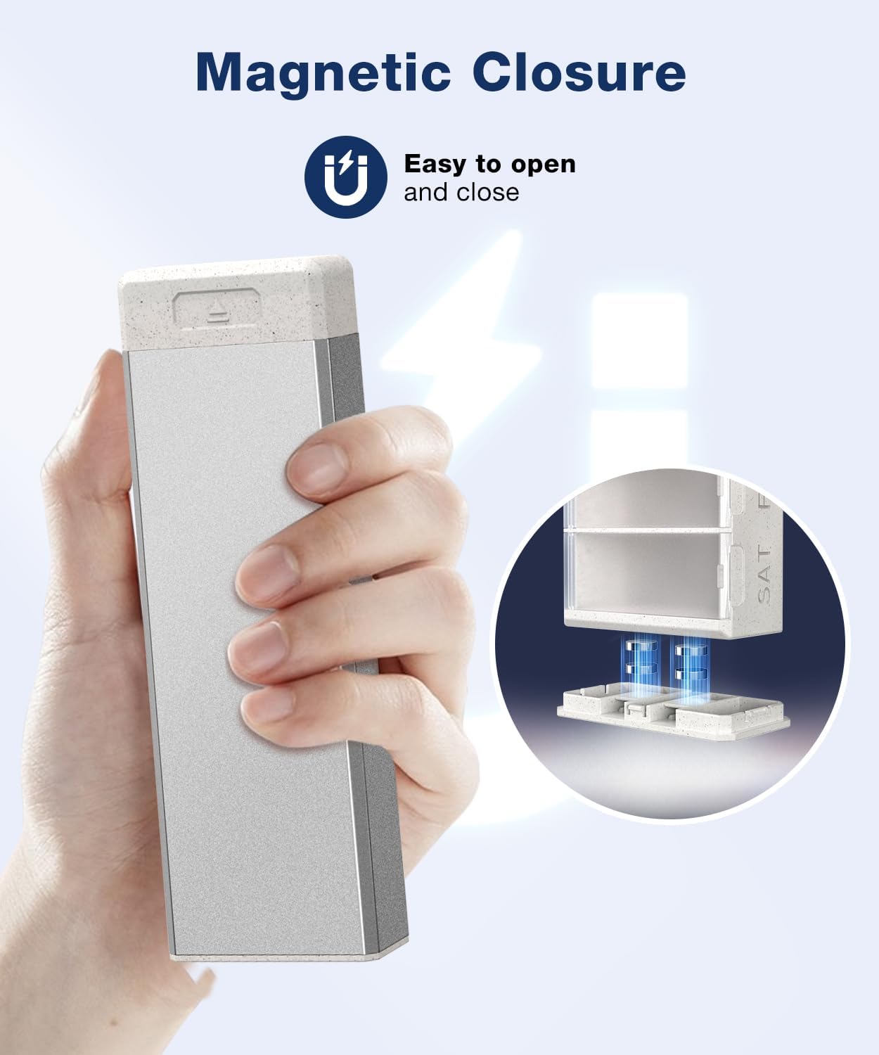 HEIYING 7 Days Pill Organizer with Aluminum Shell for One Week Capacity, Portable Metal Pill Case to Hold Vitamin, Medicine, Supplements