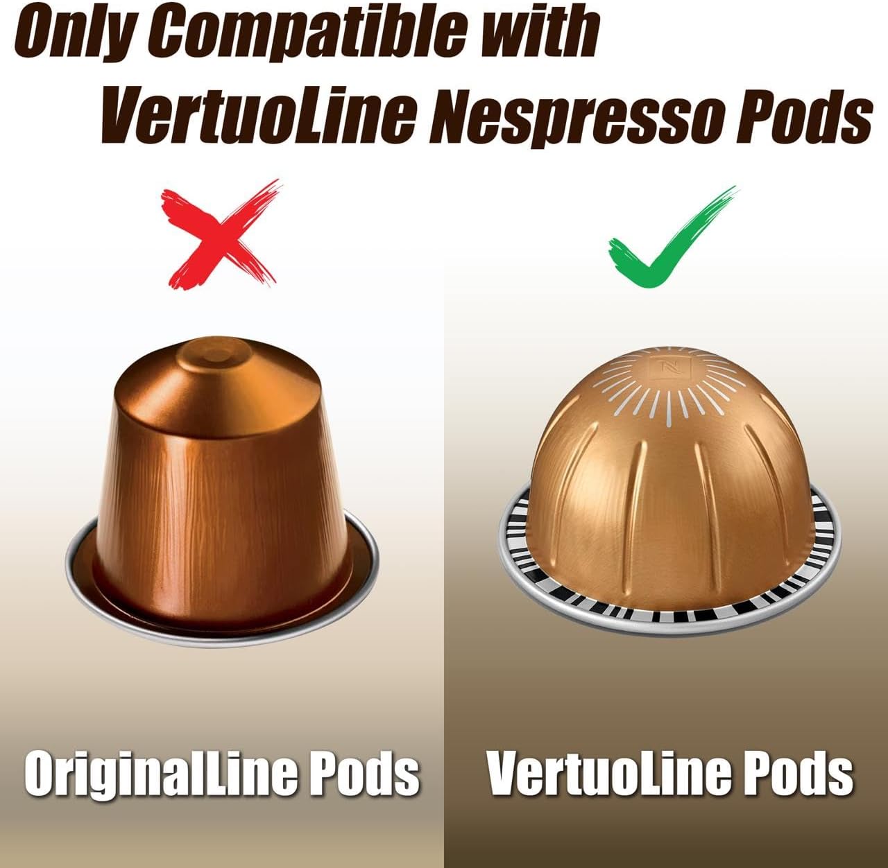 DecoBrothers Crystal Tempered Glass Vertuo Pod Holder Drawer, 24 Large or 48 Small Nespresso Capsule Organizer, White