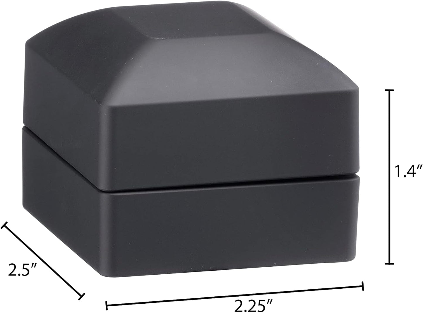 Allure - Bulk Case Of 12 - Luxury Earring Boxes With LED Light, Square Shaped Elegant Diamond Earring Case, For Unique Proposal Or Wedding, Small, Black Velvet Interior Jewelry Display Gift Box.