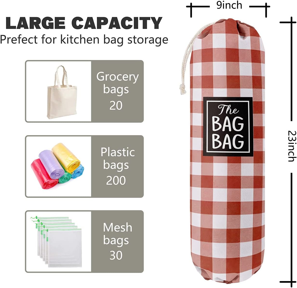 Funny Grid Bag Bag， Grocery Bags Holder Organizer For Shopping Bags, Wall Mount Plastic Bags Storage Container Dispensers, Gift For The Preferred Family And Friends