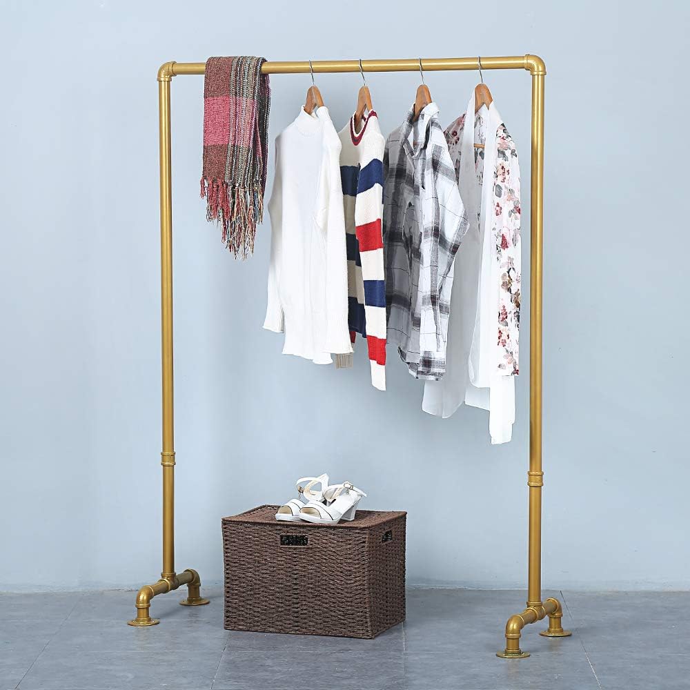 Industrial Pipe Clothing Rack 59in,Clothes Racks for Hanging Clothes,Heavy Duty Display Garment Rack