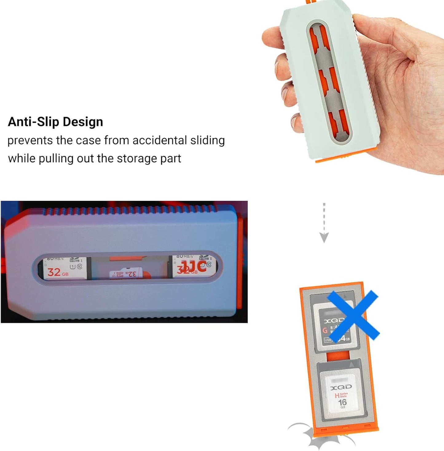 XQD Card Case, Cfexpress Type B Card Holder, XQD Card Organizer,Pop-up and Transparent Window Design, XQD Card Holder for Nikon Z8 Z9 Z6III Z6II Z7II Z6 Z7 D4 D850 D5 D500 D6 Panasonic DS1 S1R GH7 GH6