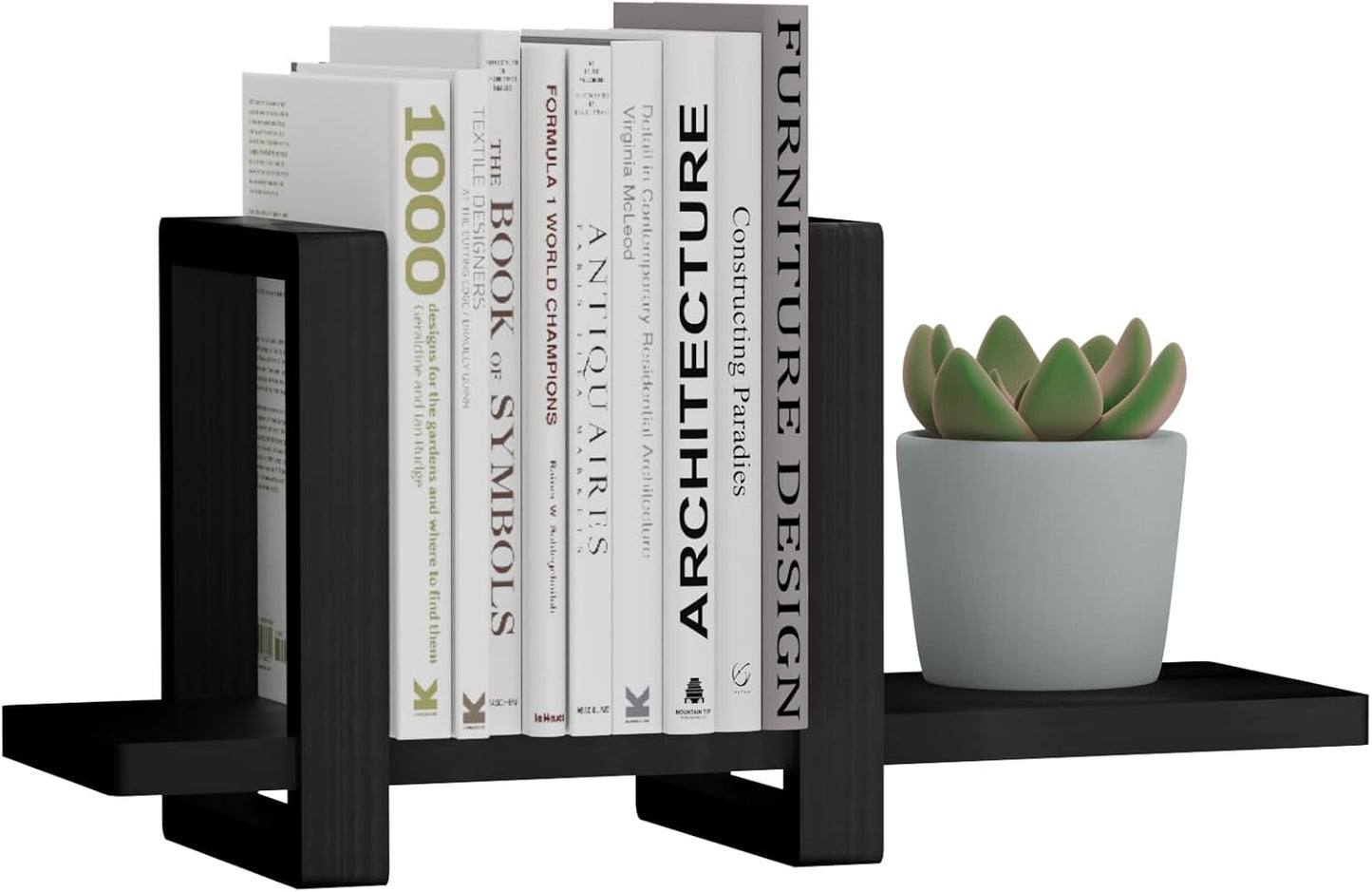 Adjustable Desktop Bookshelf, Retro Tabletop Bookshelf, Desk Shelf for Top of Desk in Living Room, Home, Office, Perfect for Magazine, Books, Cookbooks, No Tools Required to Assemble (Black)