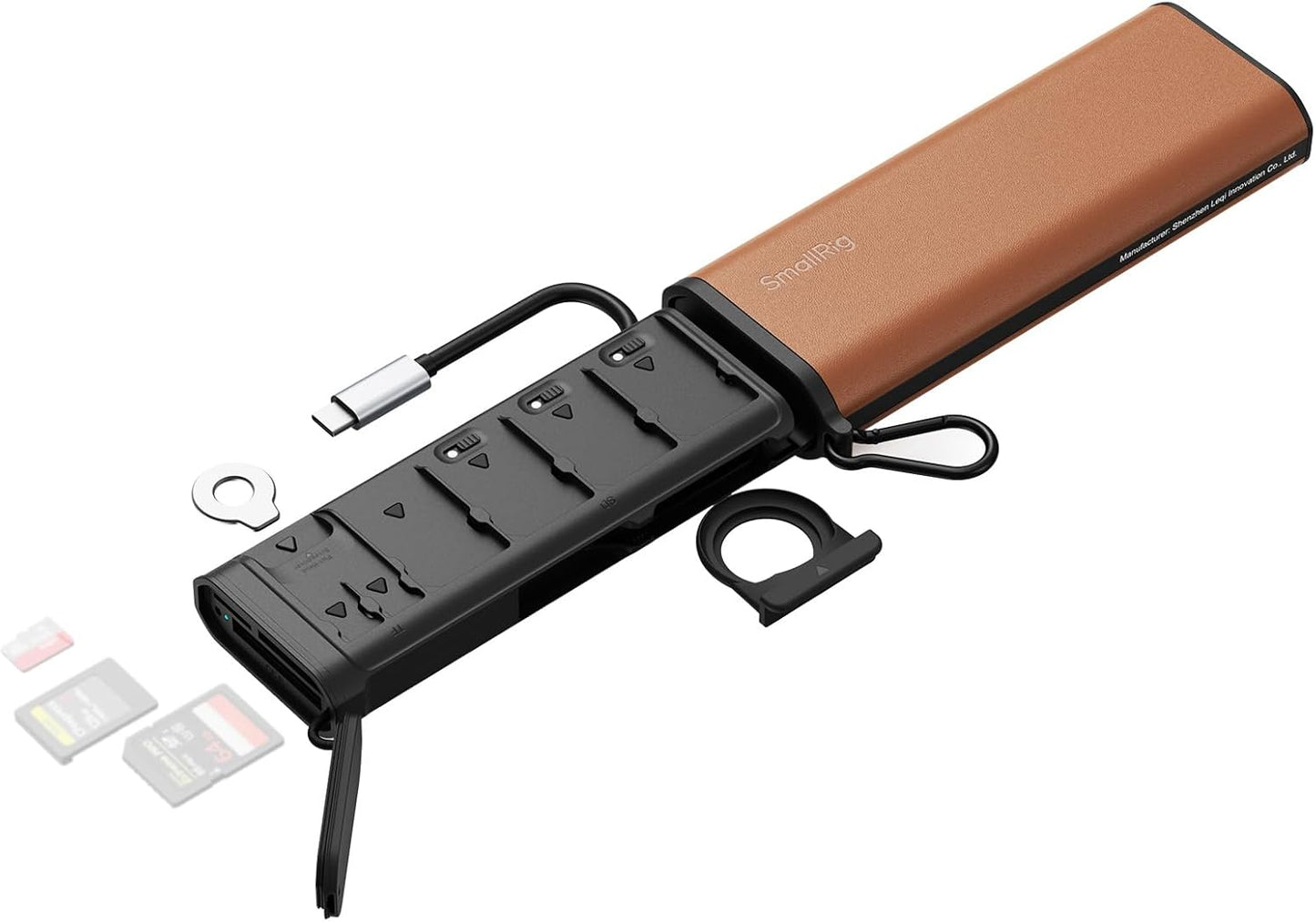 SmallRig Multifunctional Card Reader & Card Holder (CFexpress Type B), with Slot for AirTag, High-Speed Memory Card Reader for SD, SDXC, Micro SD, SDHC, 3 Card Read Simultaneously, 9 card slots - 4532