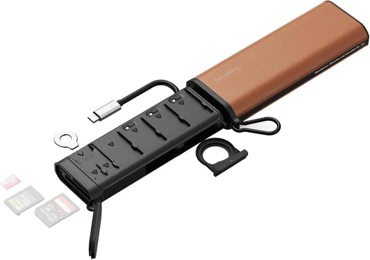 SmallRig Multifunctional Card Reader & Card Holder (CFexpress Type B), with Slot for AirTag, High-Speed Memory Card Reader for SD, SDXC, Micro SD, SDHC, 3 Card Read Simultaneously, 9 card slots - 4532