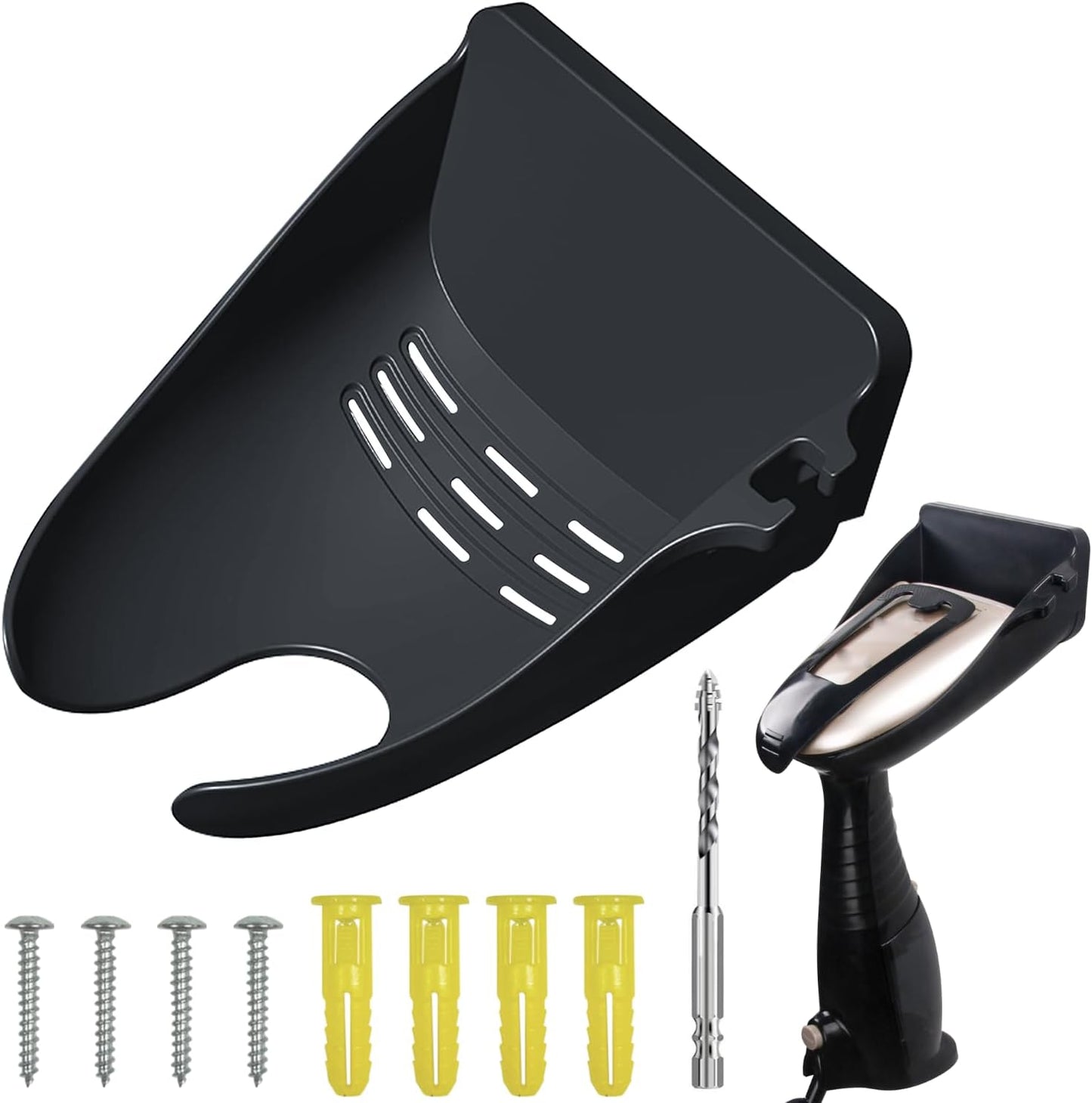 Ironing Board Hanger Wall Mount for Clothes for Conair Handheld Garment Steamer，for Laundry Rooms Storage Organizer,Garment Steamer Stand Compatible with Conair GS59X、GS59B Models (Black) (Black)