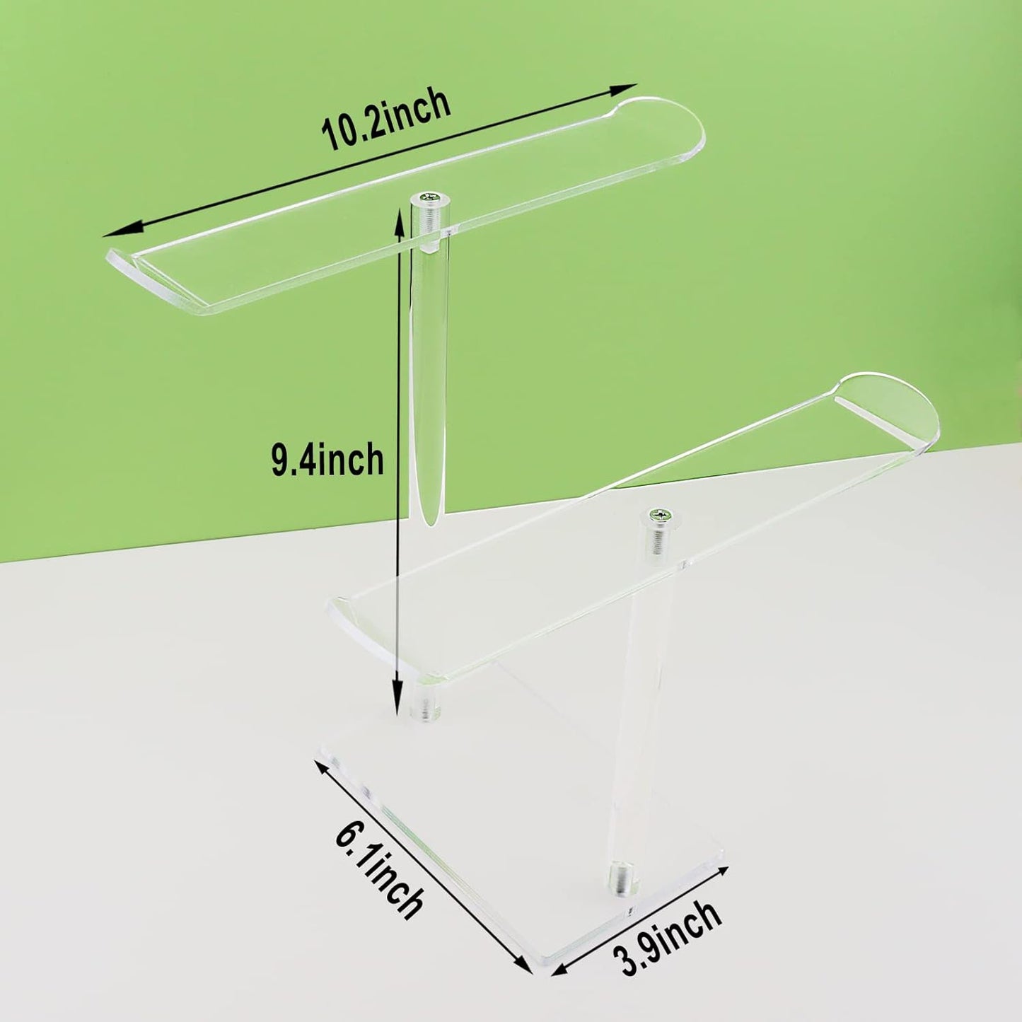 Bigfety Acrylic Headband Holder, 2 Pack Clear Headband Organizer Stand, Hair Accessories Storage (2-Tier & 2-Panel)