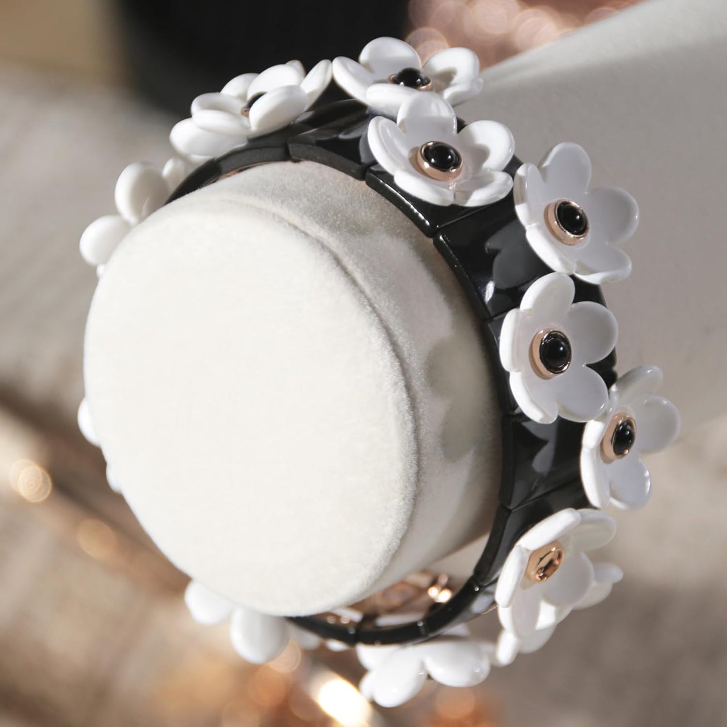 T-Bar Bracelet Holder Stand, Bracelet Jewelry Organizer Stand, Bangle Bracelet Watch Display for Selling, Scrunchie Hair Ties Jewelry Storage Rack for Women (3 tier beige)