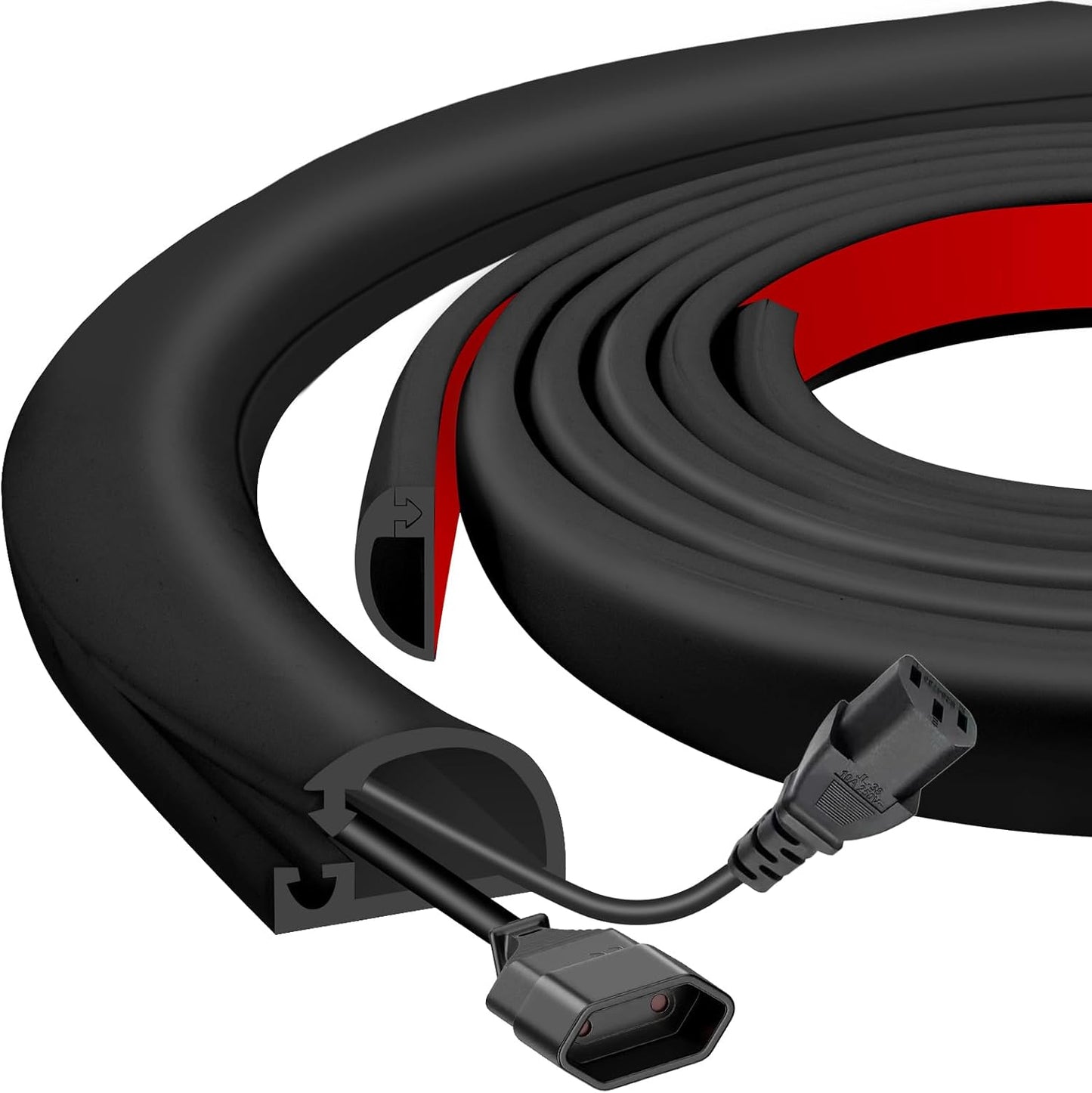 Silicone Wall Wire Hider, Side Open Wire Covers for Cords on Wall, 20FT Self-Adhesive Flexible Cord Hider for Mounted TV, Home Office, Cavity 0.63" W x 0.31" H