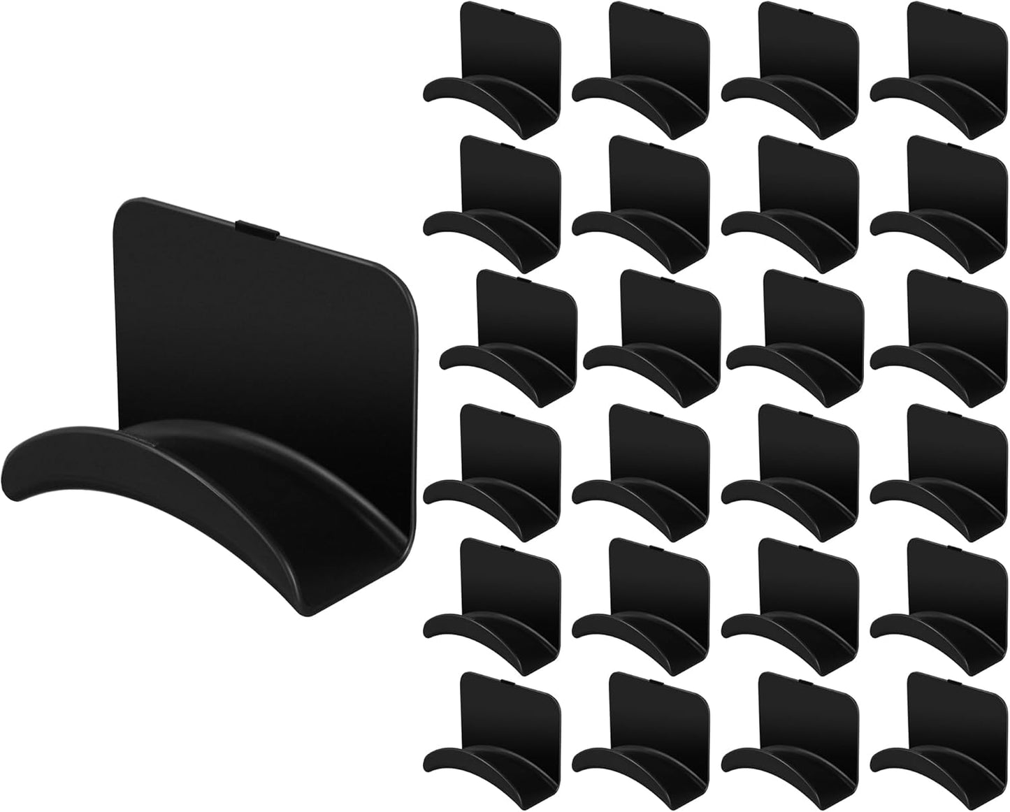 Headphone Wall Hangers Adhesive Gaming Headset Holder Hooks for Wall Mount Strong Universal Stand Hooks for Most Headphone Controller, Hat, Baseball Caps, Door, Closet(Black,60 Pcs)