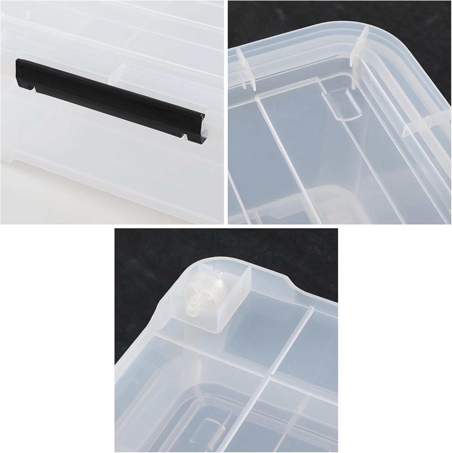 4-pack 40 Quarts Large Shallow Storage Bins, Plastic Under Bed Box Totes with Wheels