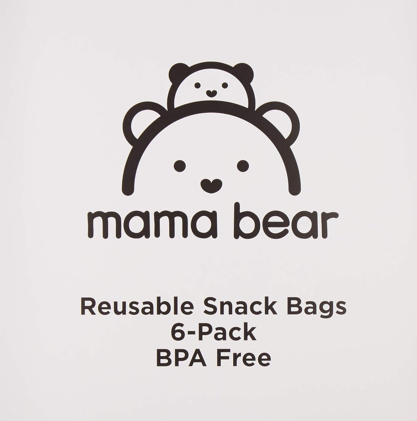 Amazon Brand - Mama Bear Reusable Snack Bags, Hook and Loop, One Size, 18-pack