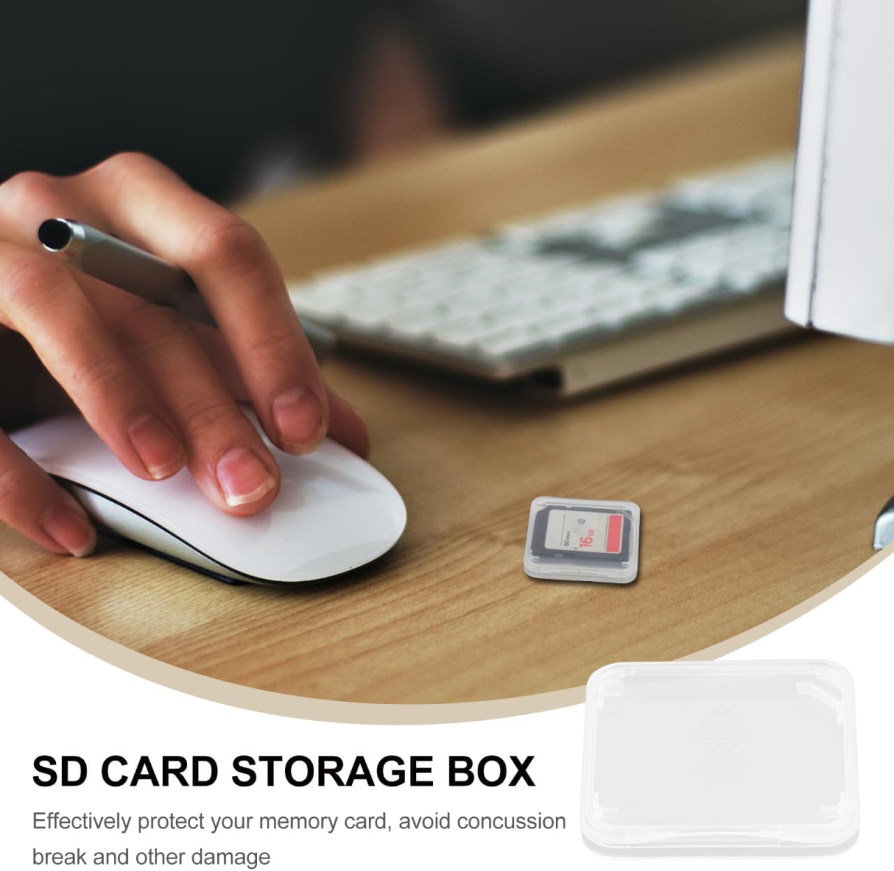 100 pcs Memory Card case: Transparent Case Water-Resistant, for Micro Cards Compatible with SDHC SDXC
