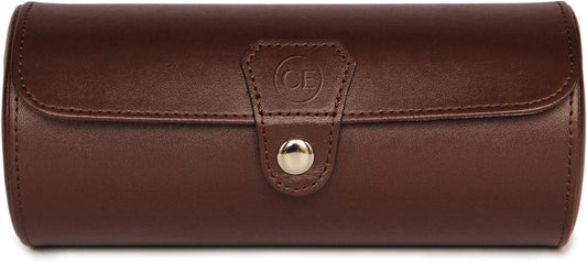CASE ELEGANCE Travel Watch Case Roll Organizer for Men | Vegan Faux Leather Watch Display Case | Watch Display, Storage & Holder | Watch Case for Men's Watch Collection | Watch Holder for Men | Brown