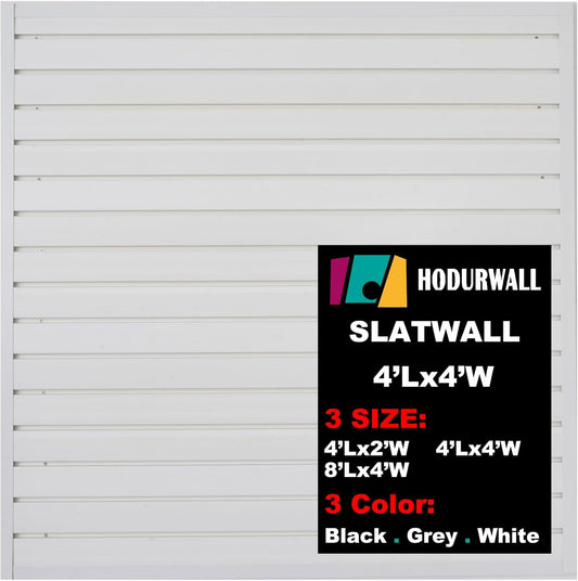 Slatwall Panels 4'x 4' Garage Slat Wall Storage Systems, Slat Wall Paneling Garage Wall Organizer, White Slat Board PVC Wall Panels Slatwall Displays Garage Tool Organizer Wall Mount Ladder Bike Rack