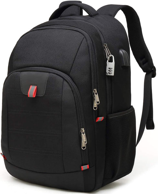 Della Gao Laptop Backpack for Men, Large Anti-Theft Business Travel Backpack with USB Charging Port, Water Resistant College Computer Bag for Men/Women for 17 Inch Laptop and Notebook