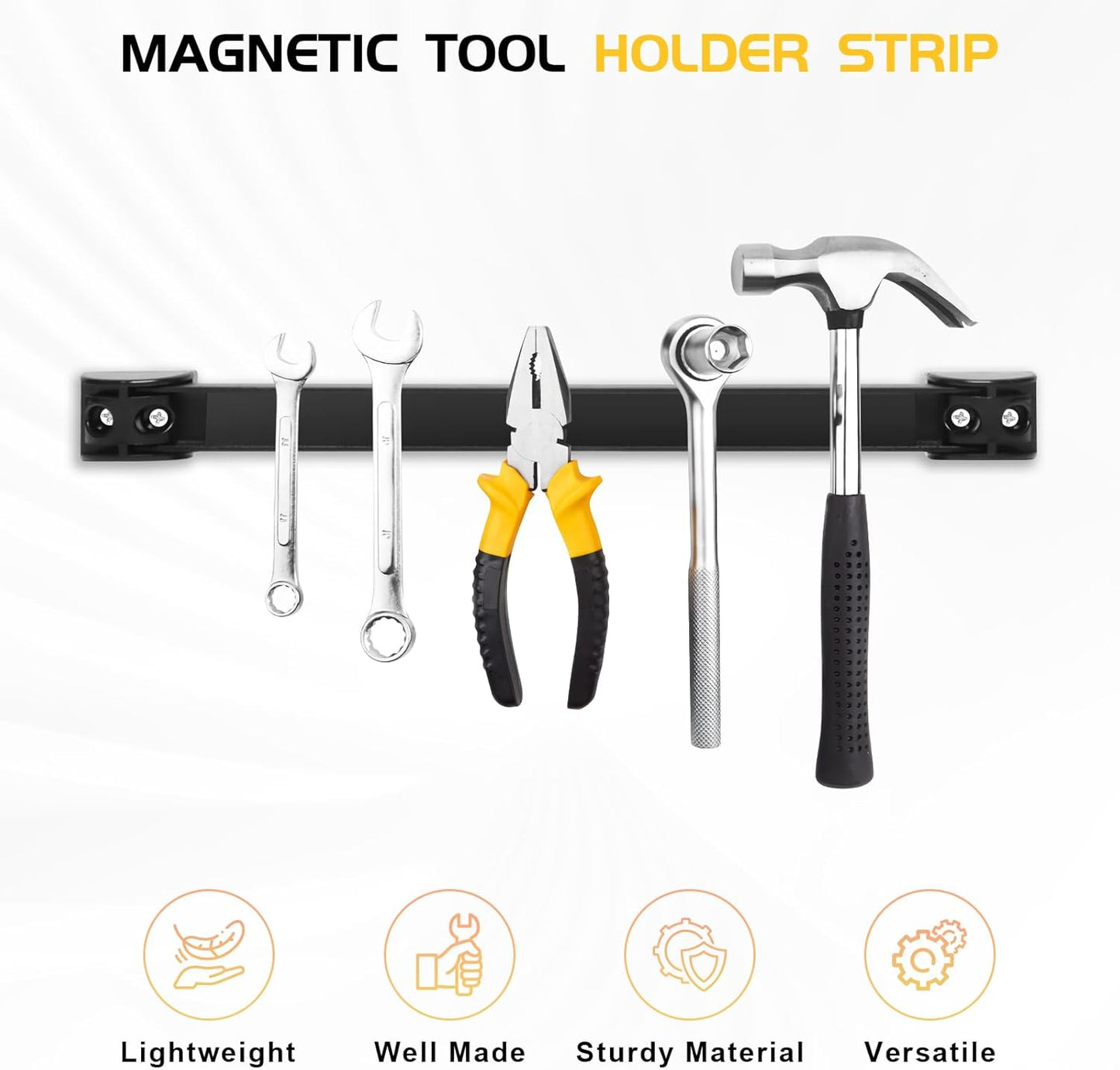 DGSL Magnetic Tool Holder Strip 4 Pack, 12 In Heavy Duty Tool Organizer Magnetic Strip, Tool Magnet Bar For Garage Tool Organization