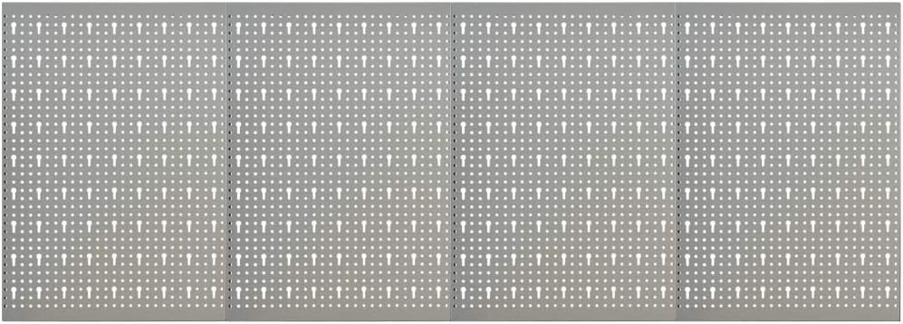 Wall-mounted Peg Boards 4-Pack, 15.7"x22.8" Steel, Versatile Tool Organization, Gray,145350,Gray