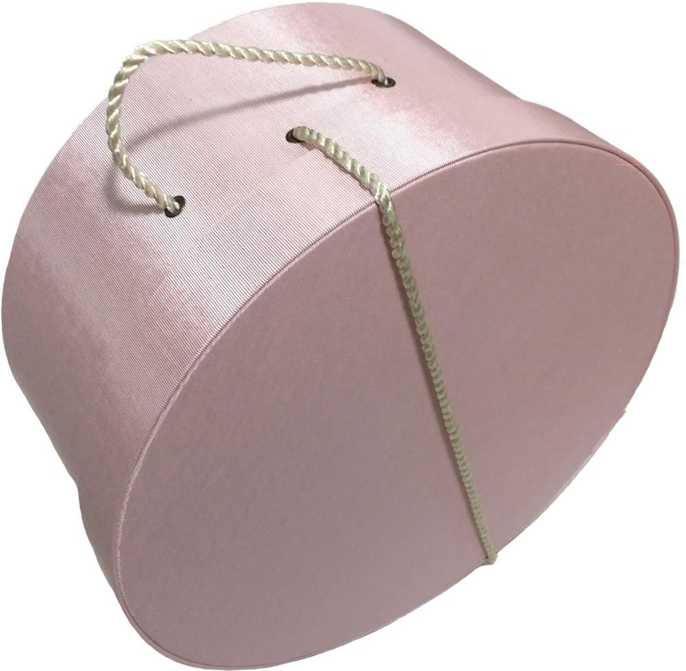 Sarah's Hat Boxes Classic Pink Hat Box – 12.75" x 6.5" (Dia. x Ht.) Handmade in USA – Odorless Non-Toxic Adhesive, Cording Handle – Premium Storage for Hats & Accessories
