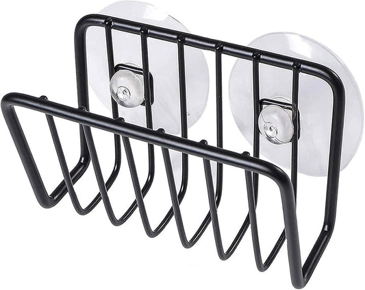 Toplife Sponge Holder for Kitchen Sink, Rust-Proof Suction Cup Sponge Caddy - Black