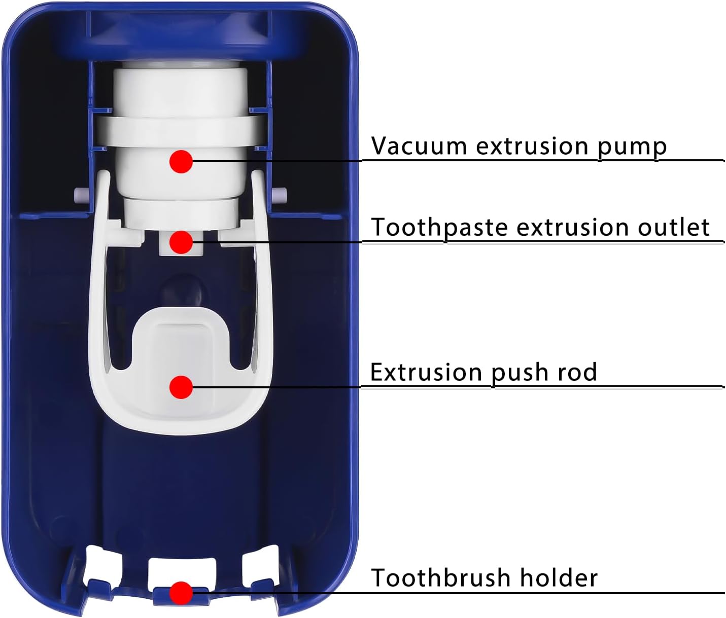 2 Slot Toothbrush Holder and Toothpaste Dispenser Wall Mounted, Automatic Toothpaste Squeezer, 2 in 1 Tooth Brush Toothpaste Organizer for Shower (Dark Blue 2Pack)
