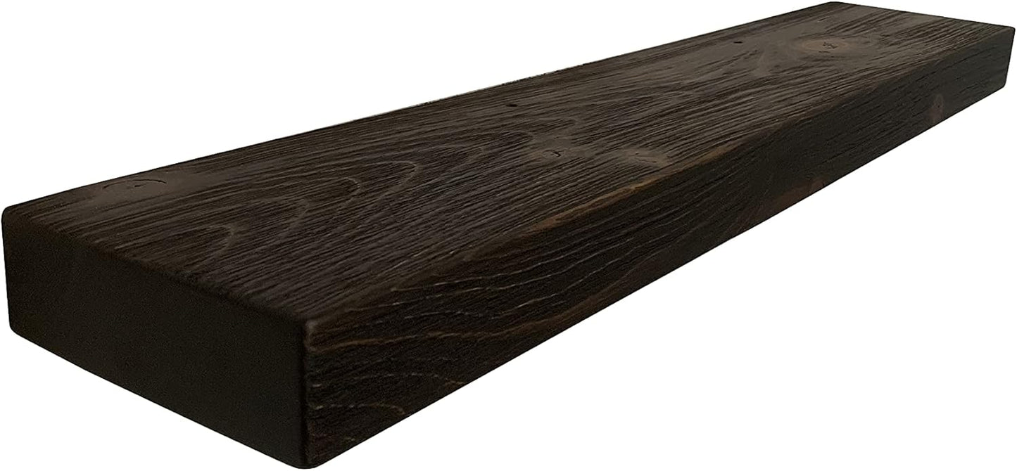 joelsantiques 54 Inch Wooden Floating Shelves for Wall - 54x8x2 in - Made of Natural Wood - Long Heavy Duty Wall Shelves - Made in USA NO TARIFFS - Perfect for Living Room, Kitchen - Mocha