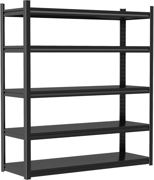 Storage Shelves, Garage Metal Shelving Unit, Adjustable, Double-Layer Column with Reinforced Ribs, Heavy-Duty, Capable of Bearing 3000 lbs, Suitable for Garage, Warehouse, Kitchen Storage