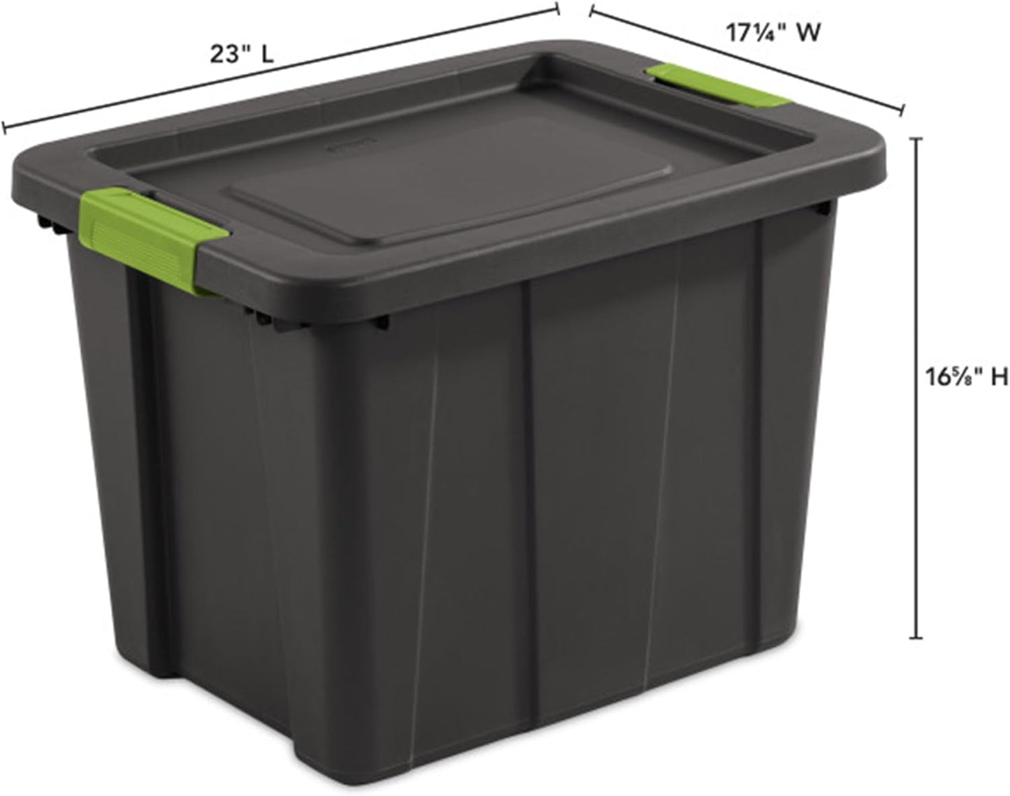 Sterilite 6-Pack Multipurpose Storage Bins with Latching Lids, Heavy Duty Tote Bins, 18 Gallon, Flat Gray – Stackable Plastic Storage Container Tubs