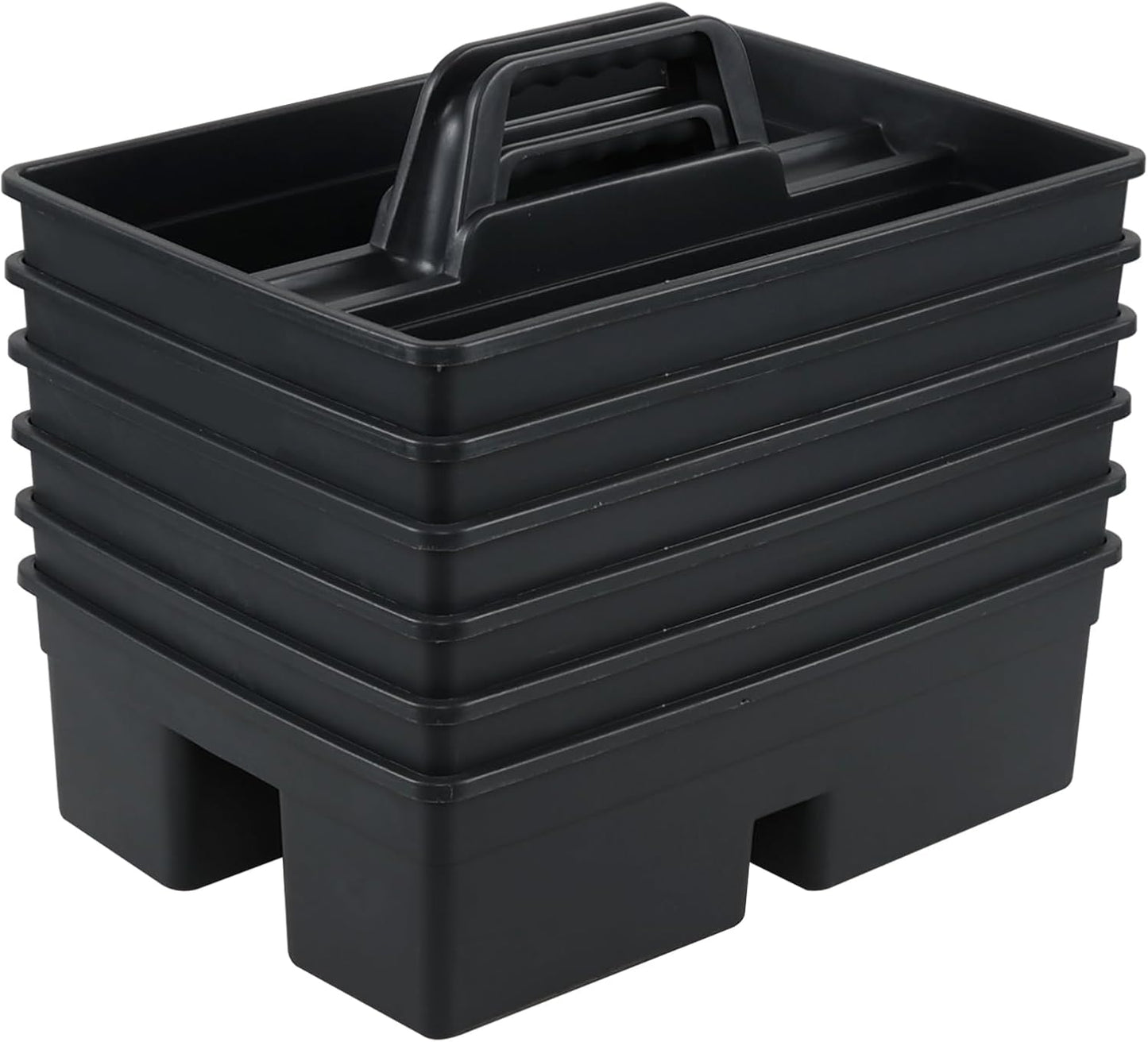 6 Packs Commercial Cleaning Caddy with Handle, Plastic Tool Caddy Supplies Organizer