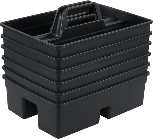 6 Packs Commercial Cleaning Caddy with Handle, Plastic Tool Caddy Supplies Organizer