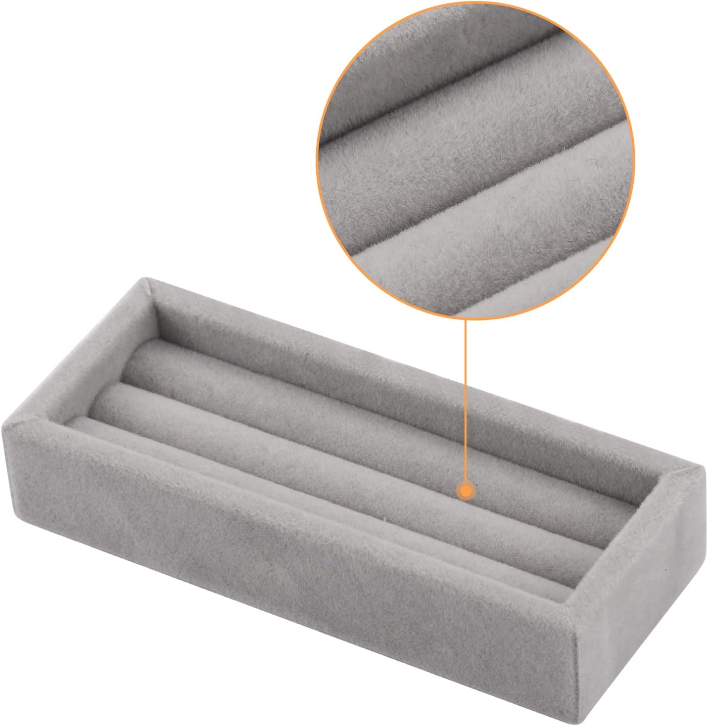 Valyria 2 Slots Velvet Small Ring Organizer Set of 2 Earrings Trays Showcase Display Storage Insert Holder for Jewelry Box, Drawer, Dresser
