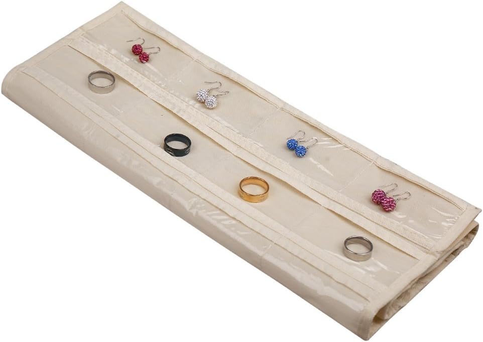 BB Brotrade Hanging Jewelry Organizer,Accessories Organizer,80 Pocket Organizer for Holding Jewelries（Beige）
