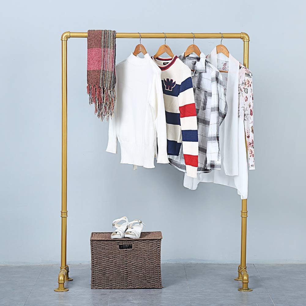 Industrial Pipe Clothing Rack 59in,Clothes Racks for Hanging Clothes,Heavy Duty Display Garment Rack