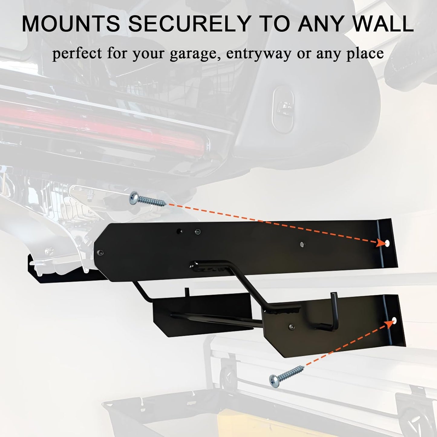 FOVPLUE Detach Depot Wall Storage Rack – Heavy-Duty Motorcycle Accessory Organizer for Harley Detachables Accessories,Tour Luggage Pack mounting racks,Sissy Bar Backrests,Luggage Racks,Seats,Helmets