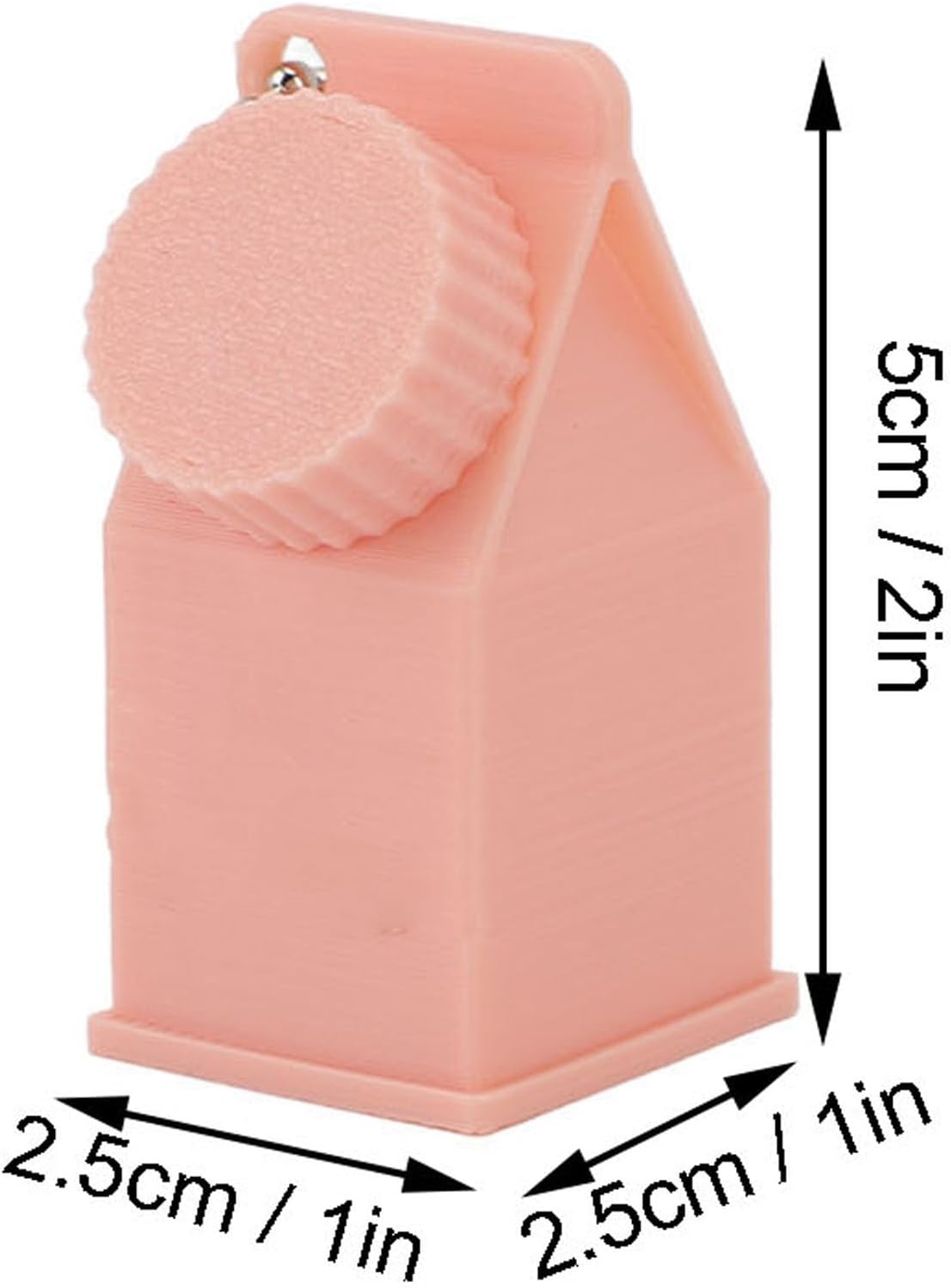 TOPINCN Milk Carton Box Keychain,Tolerant Holder Milk Carton Keychain Holder Mini Lactose Intolerance Pills Case Keychain Container (Pink)