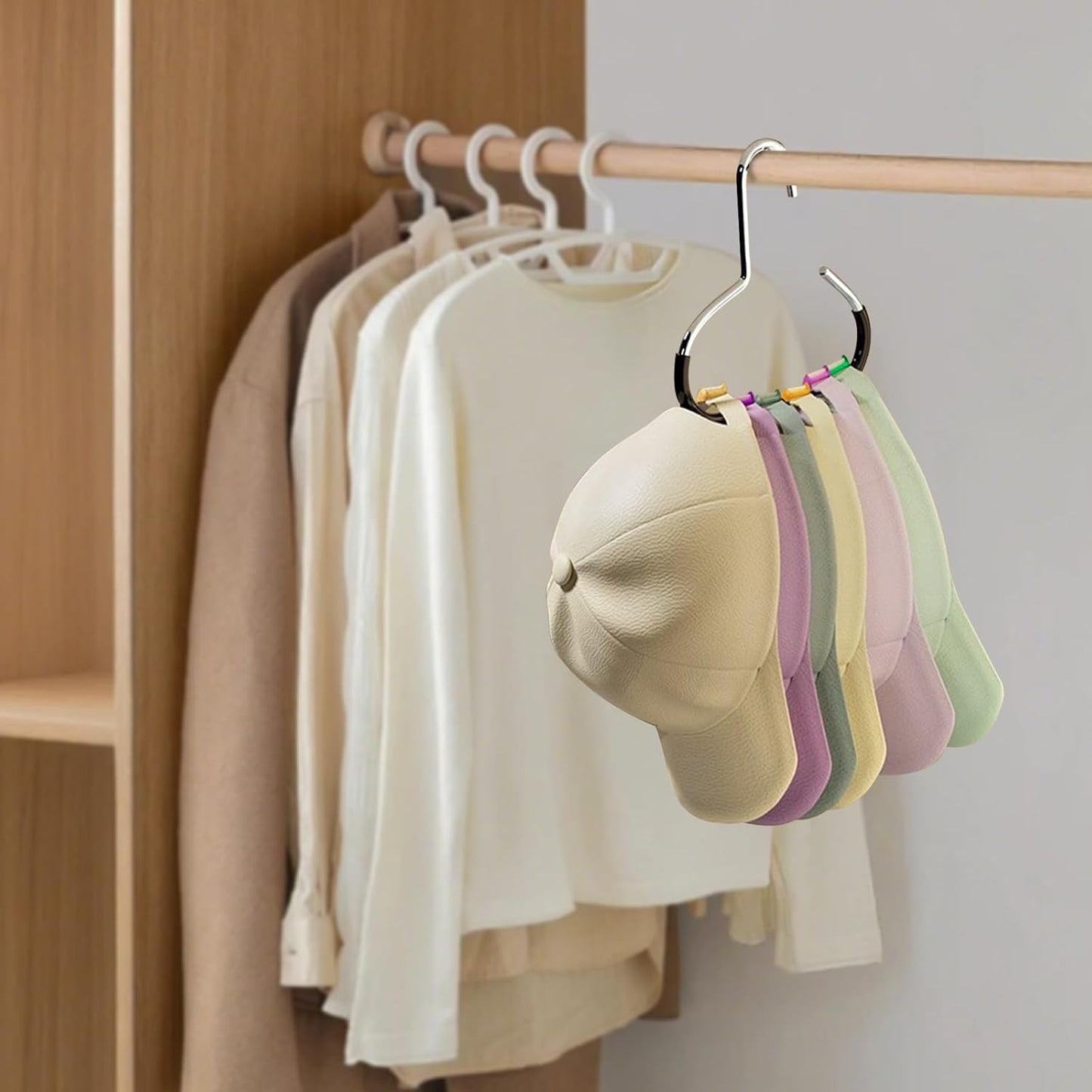 Maximize Closet Space with Versatile Storage, Hat Hangers for Closet, Hat Organizer, Multi-Functional Organizer Space Saving for Hats, Ties, Scarves, Delicate Fabrics (3pcs*Black)
