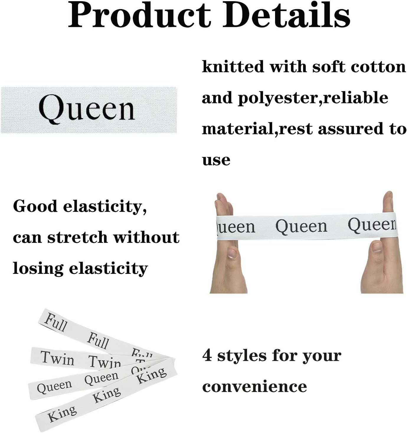 12 Pieces Bed Sheet Organizer Bands, Closet Organization Sheet Straps, Linen Labels Bedding Bands, Elastic Bed Sheet Storage Sheet Keepers （6PcsQueen 6PcsKing ）