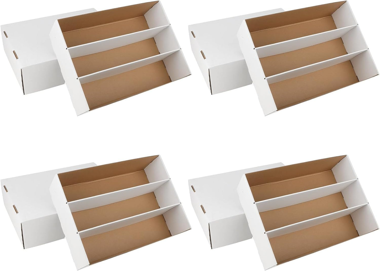 4 Pack Trading Card Storage Box, 2340 Count Card Storage Box White Sports Cards Storage Box Card Organizer Box Trading Card Box for Storing Protecting and Organizing Soccer Basketball Game Cards