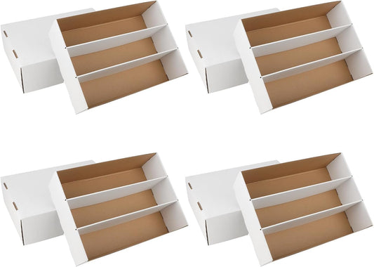 4 Pack Trading Card Storage Box, 2340 Count Card Storage Box White Sports Cards Storage Box Card Organizer Box Trading Card Box for Storing Protecting and Organizing Soccer Basketball Game Cards
