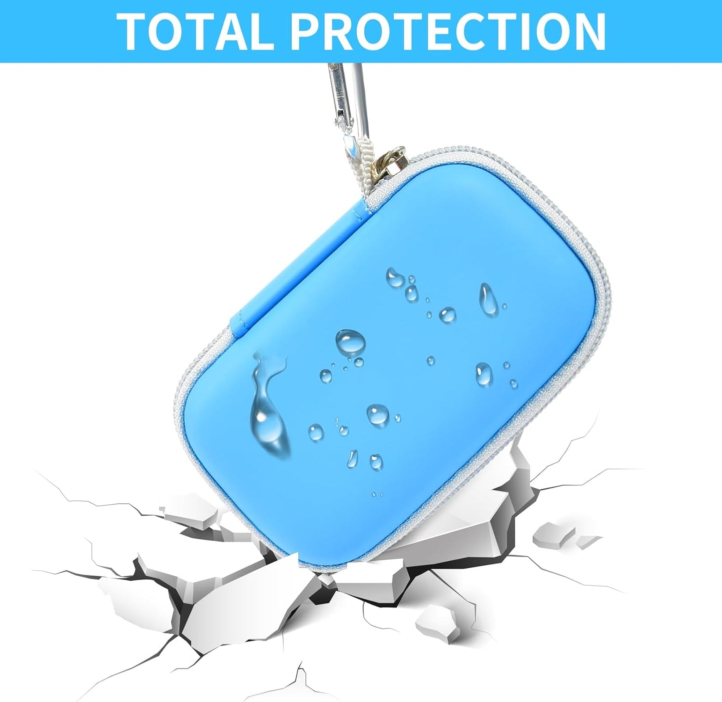 Case Compatible with SanDisk 1TB 2TB 4TB 500GB 8TB for SanDisk Extreme PRO Portable SSD External Hard Drive, Memory Card SD SDXC SDHC Card Storage Holder Organizer (Box Only)(Lightblue)