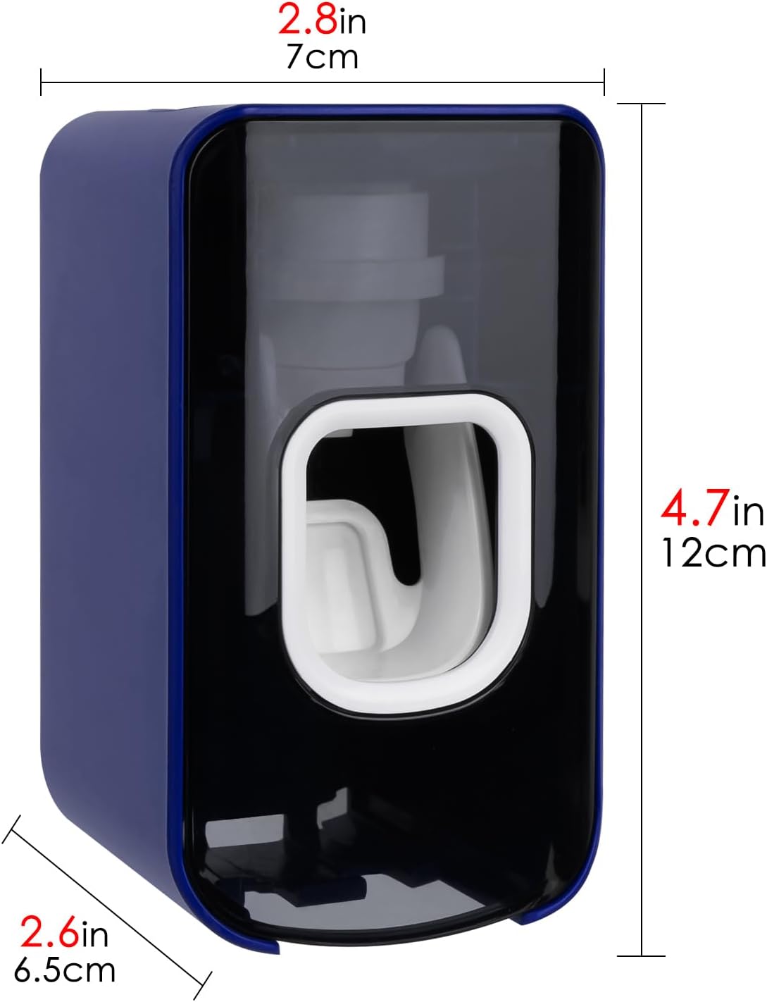 2 Slot Toothbrush Holder and Toothpaste Dispenser Wall Mounted, Automatic Toothpaste Squeezer, 2 in 1 Tooth Brush Toothpaste Organizer for Shower (Dark Blue 2Pack)