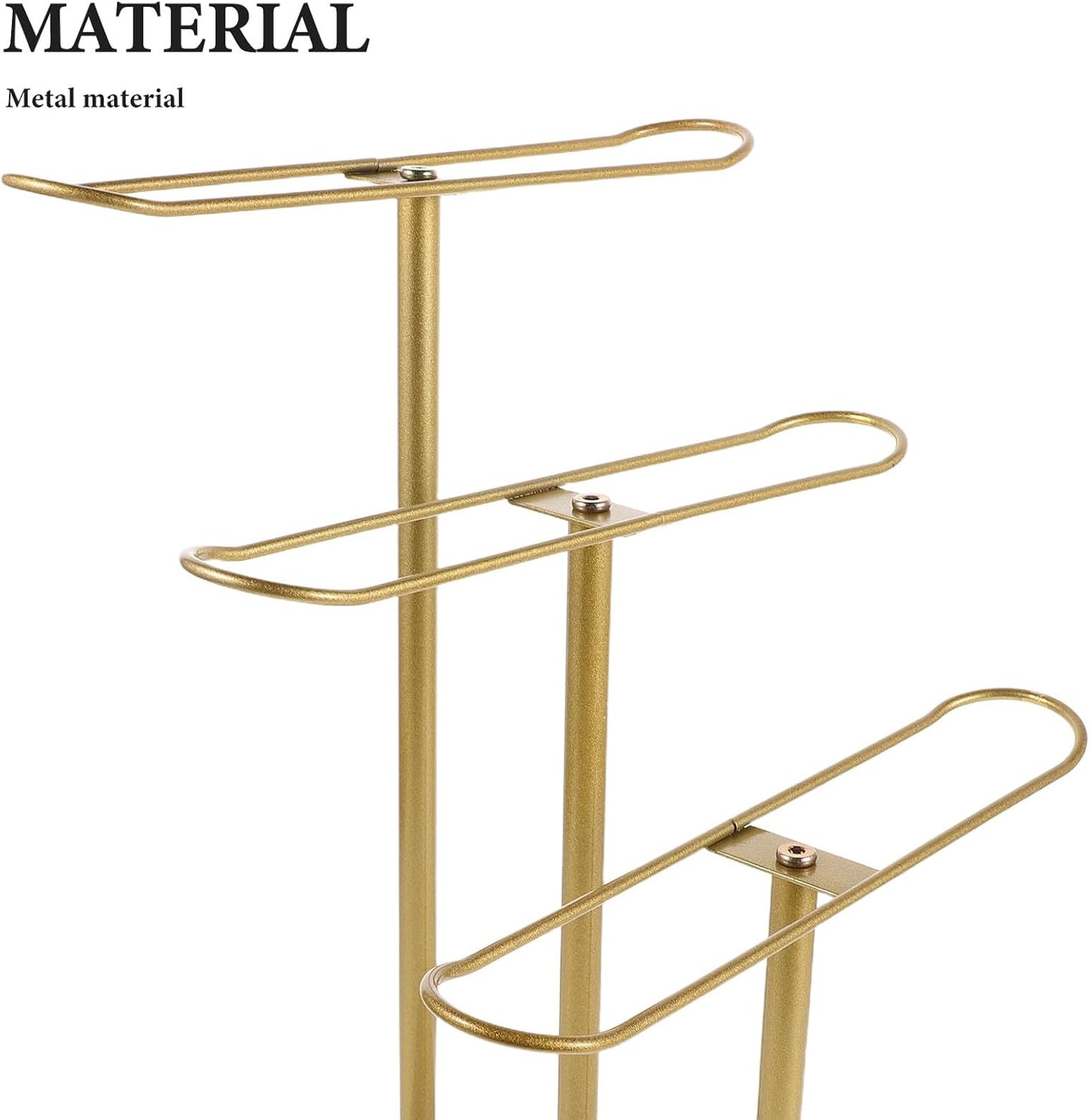 NUOBESTY Metal Headband Holder 3-Tier Scrunchie Holder - Hairband Hair Hoop Organizer - Hair Accessories Display Stand - Jewelry Bracelet Watch Organizer