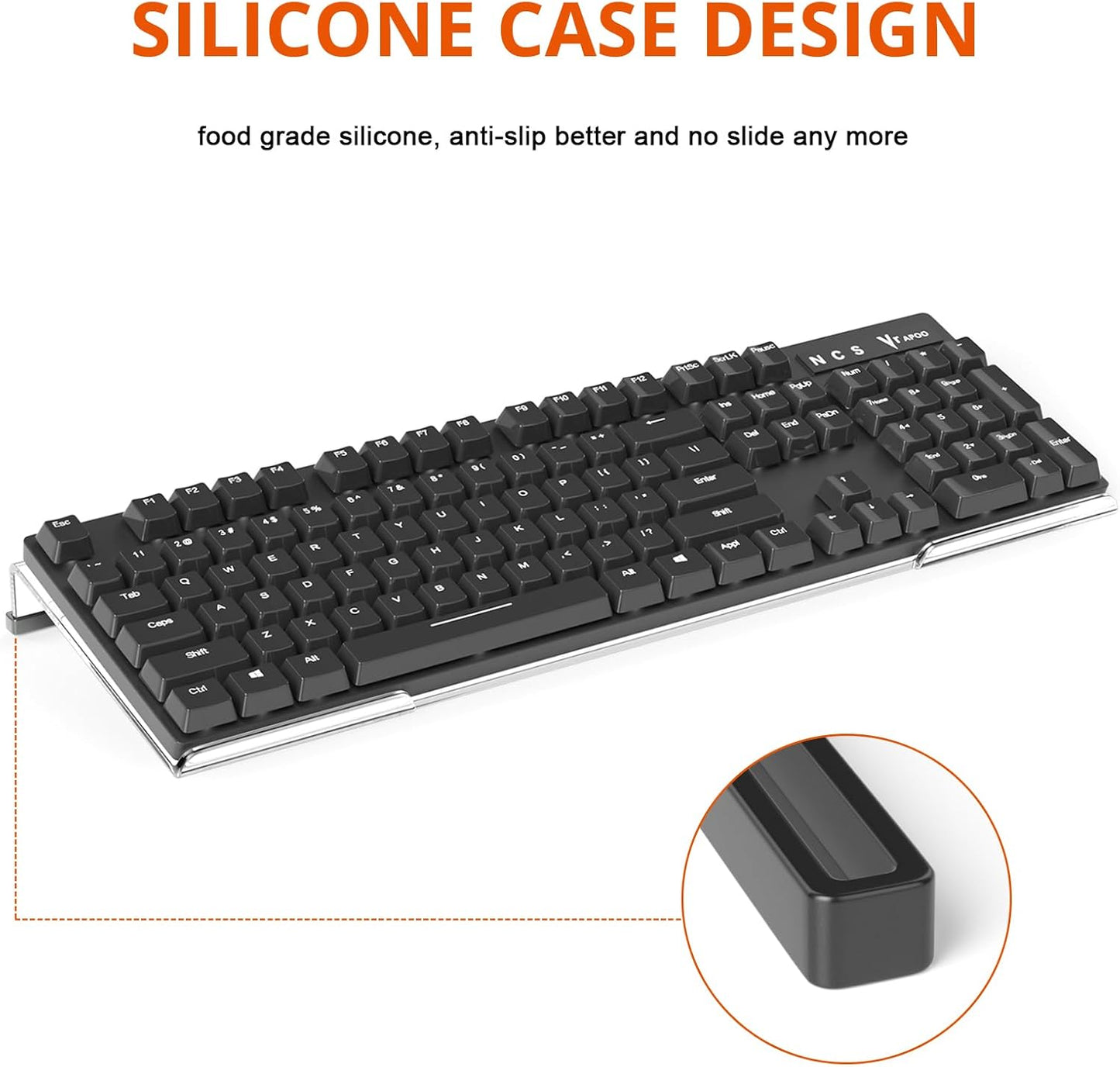Richboom Computer Keyboard Stand Tilt PC Keyboard Stand Riser for Easy Ergonomic Typing, Acrylic Keyboard Tray Holder for Office Desk, Home, School, with Silicone Anti-Slip Case, Clear