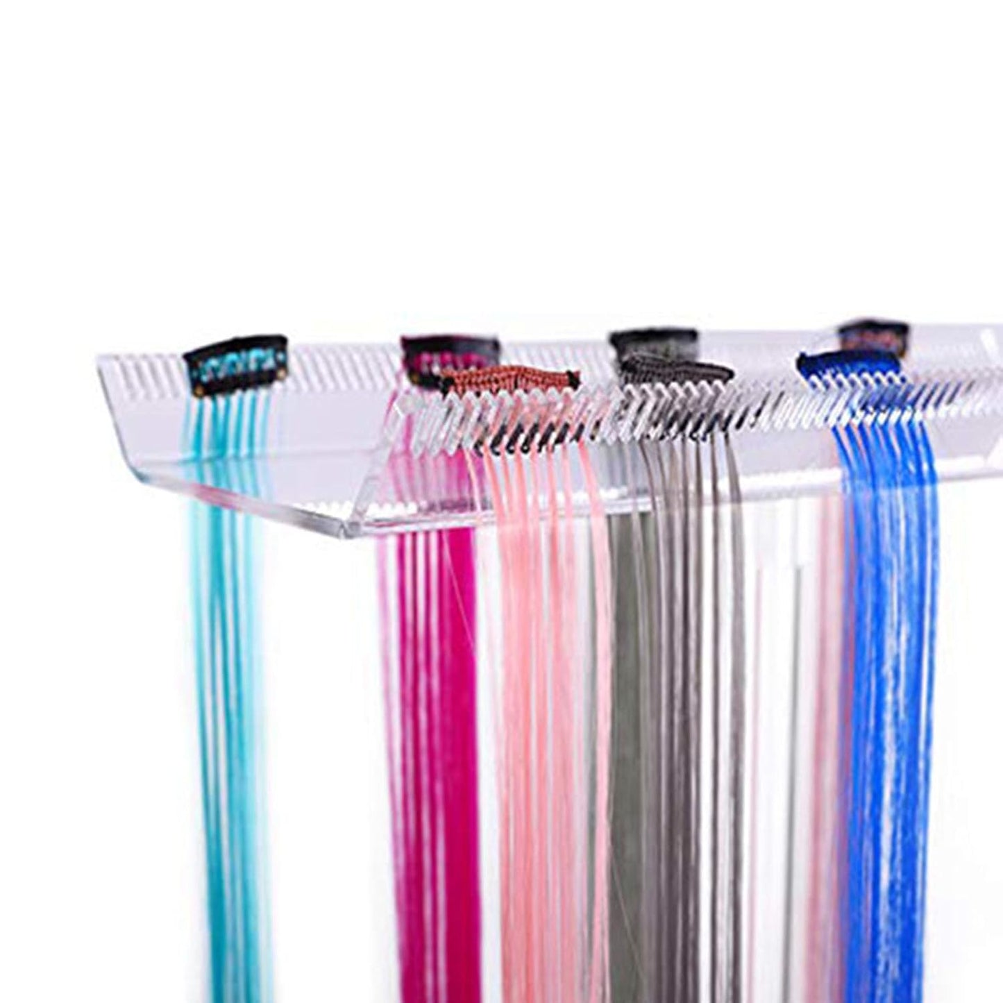 ANGGREK Acrylic Hair Extension Stand, Transparent Sectioning Display Hair Extension Holder for Salon Home