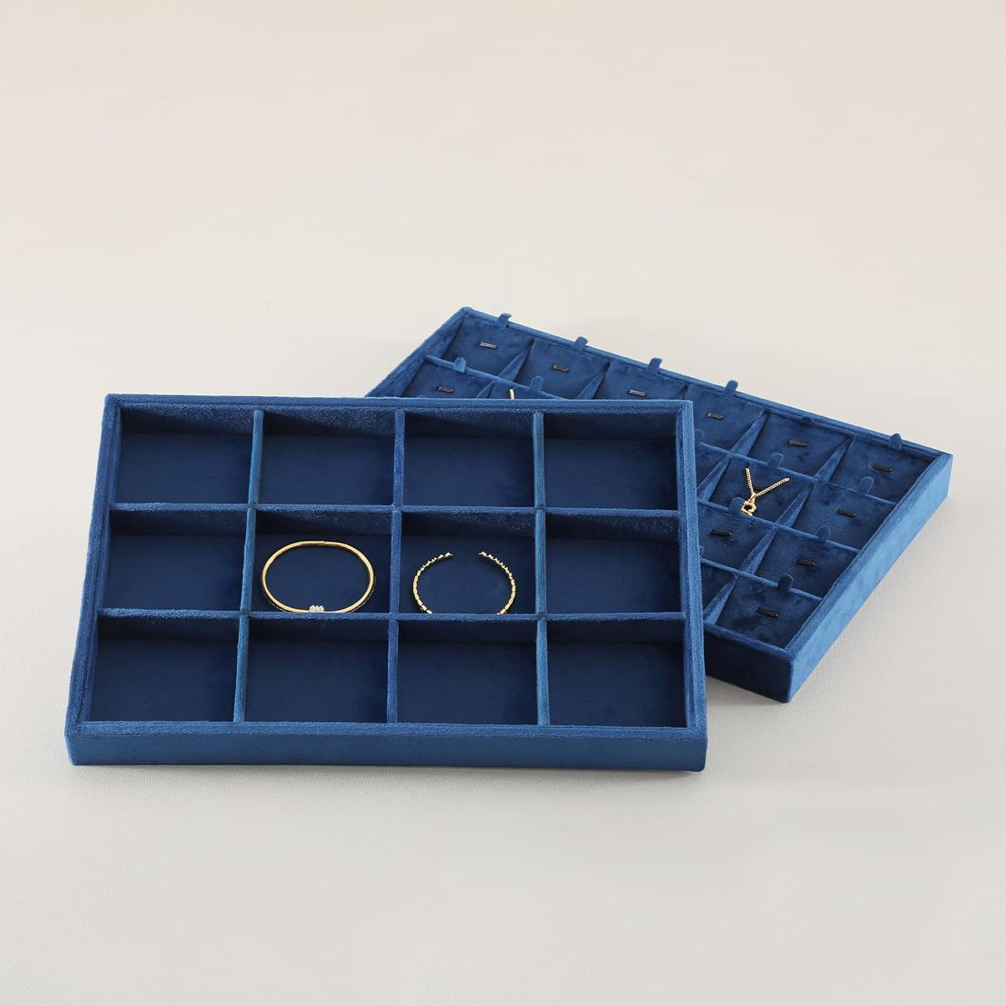 Jewelry Organizer Tray, Velvet Bracelet Display, Premium Jewelry Tray, Luxury Bangle Organizer,Blue Watch Tray