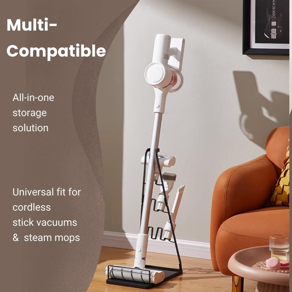 Universal Vacuum Stand,Storage-Stand-Docking-Station-Holder,Stable Metal Storage Bracket Stand Holder,Compatible with Dyson,Hoover, Eureka, Rainbow,Shop VAC and Most Stick Vacuum(White)