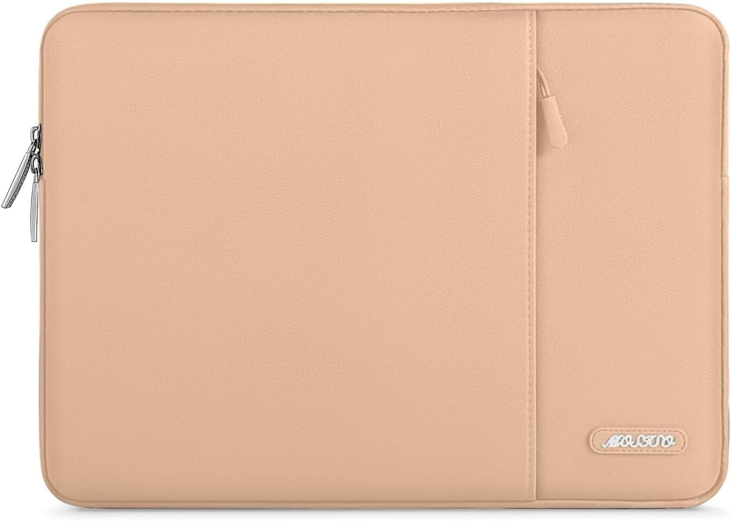 MOSISO Laptop Case 13.3 inch, 13-13.3 inch Laptop Sleeve Compatible with MacBook Air/Pro 13/Pro 14 M5 M4 M3 M2 M1, HP Dell ASUS Lenovo,Polyester Vertical Computer Sleeve Bag with Pocket, Peach Fuzz