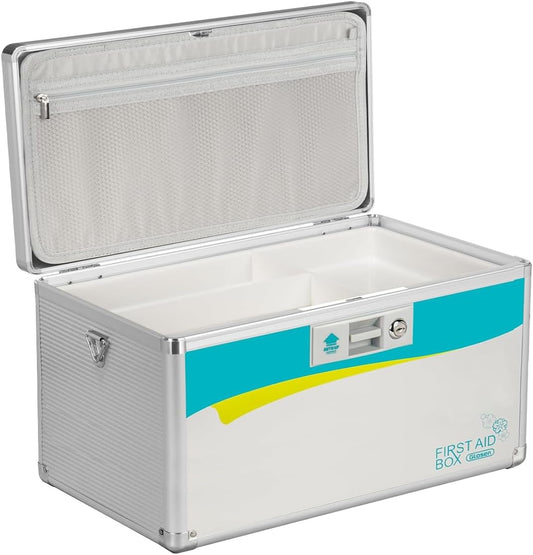 Glosen Medicine Lock Box,locking medicine box, Security Lock Boxes【Extra Large-16inch】 15.9x9.3x8.9 Inch,lock box, First Aid Key Safe Box,Lock Box for Medication